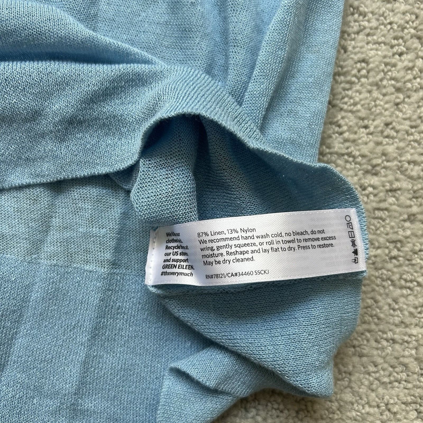 Eileen Fisher Eileen Fisher Light Blue Linen Blend Long Sleeve Pullover Sw Size L / US 10 / IT 46 - 6 Thumbnail