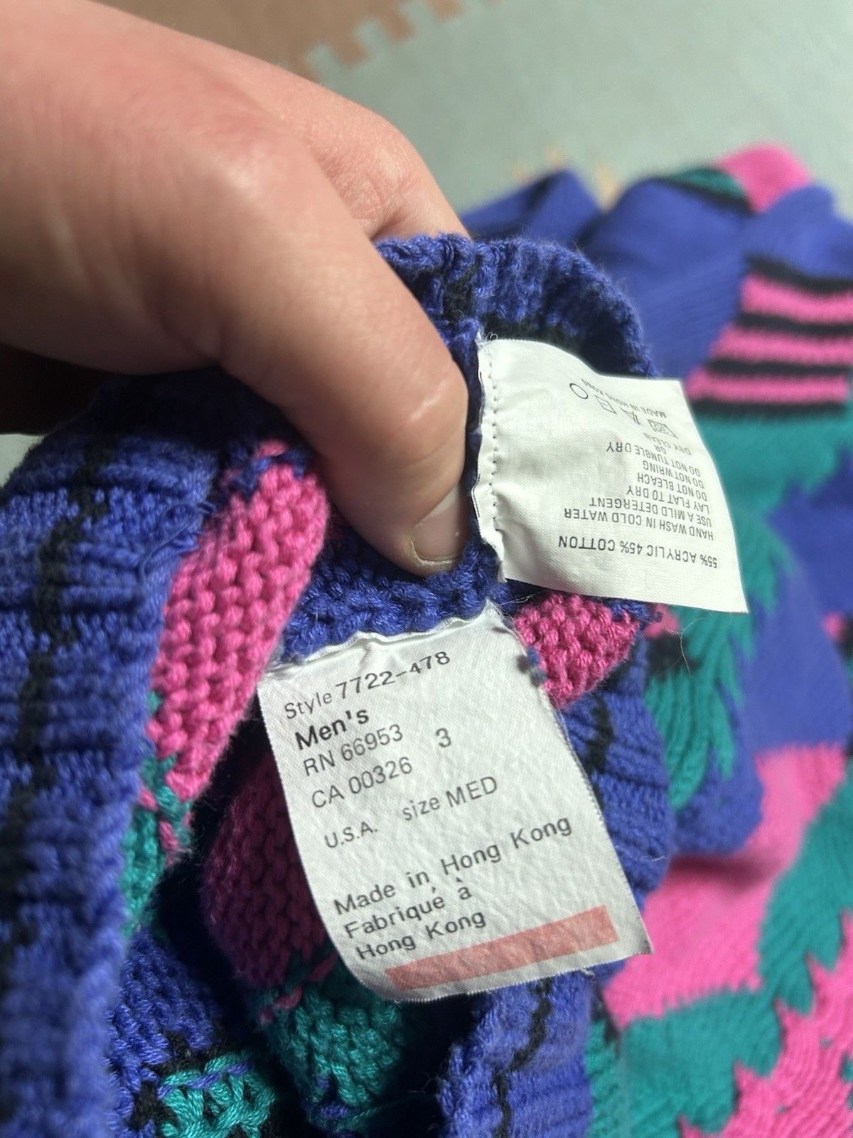 Vintage Vtg head knit sweater acryli cotton ski abstract geometric M Size US M / EU 48-50 / 2 - 4 Thumbnail