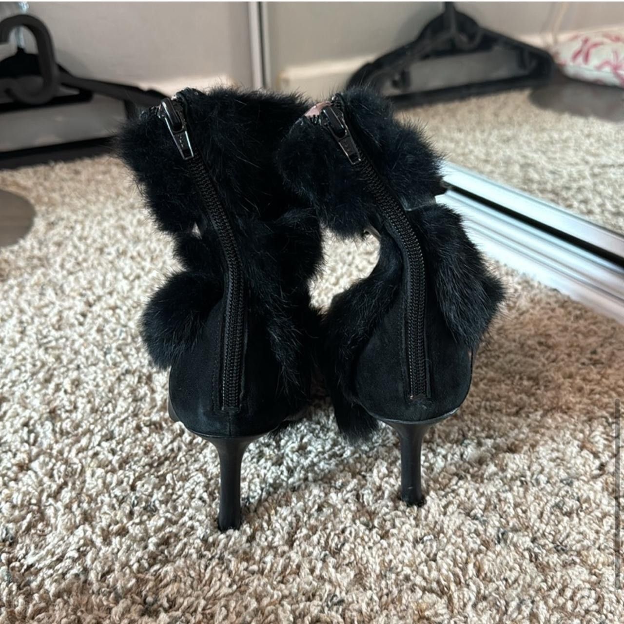 Nine West Vintage Black Fur-Trimmed Nine West Boots Size US 7.5 / IT 37.5 - 4 Thumbnail