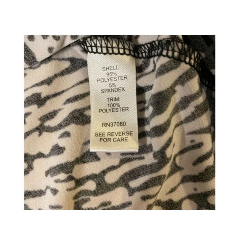 Other Chic Abstract Animal Print Black White Sheer Hem 18/20W Size XXL / US 16-18 / IT 52-54 - 6 Thumbnail
