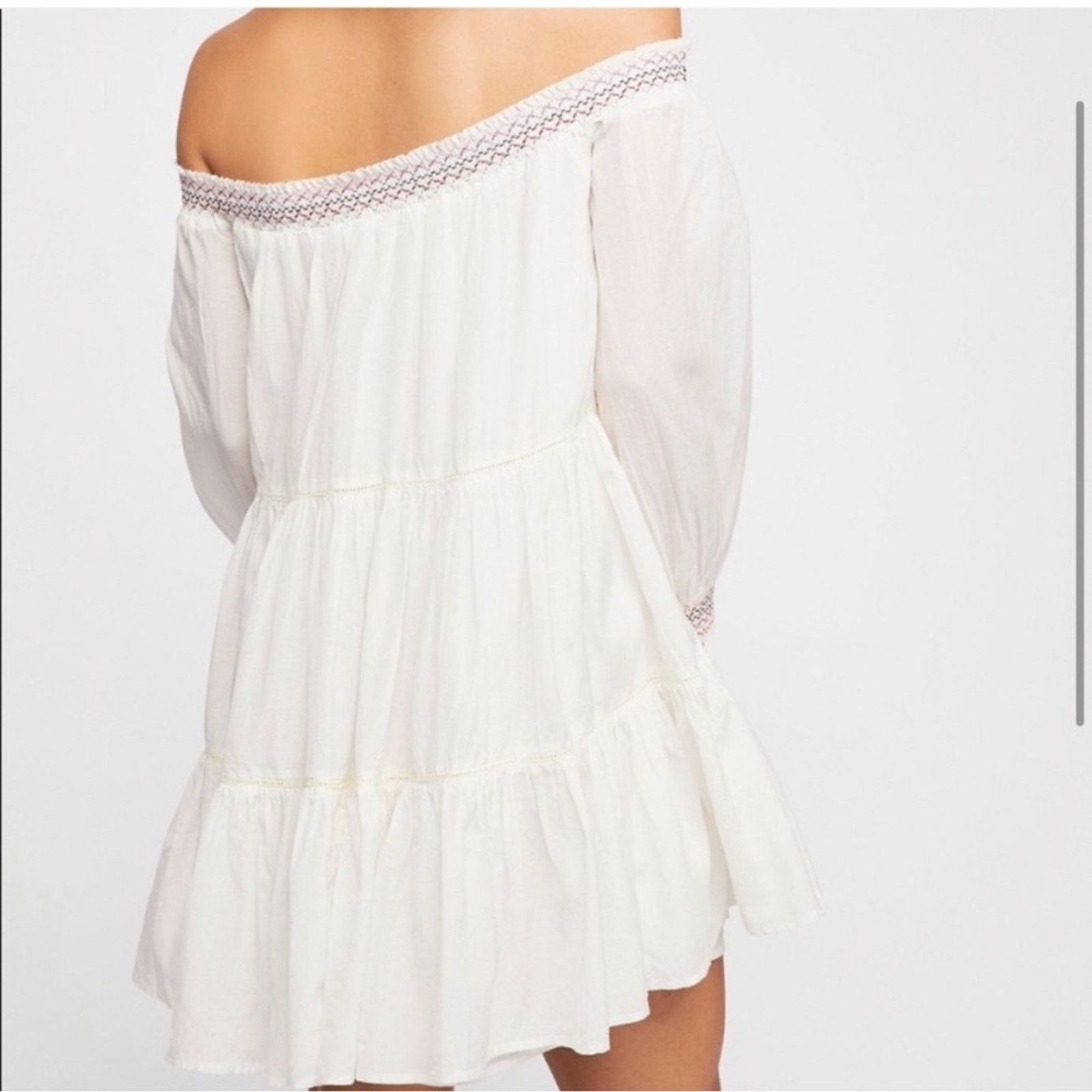 Free People Free People Sun Beams Embroidered Off-The-Shoulder Dress Size XS / US 0-2 / IT 36-38 - 3 Thumbnail