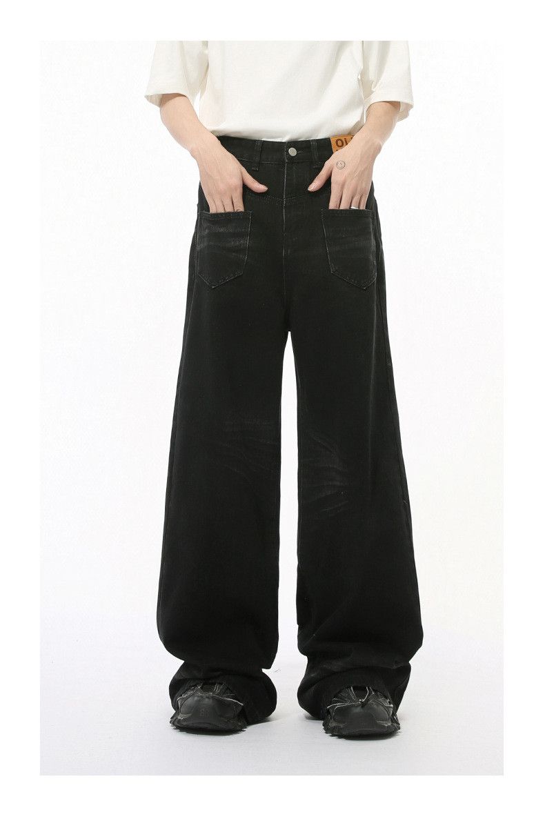 Japanese Brand × Jean Washed vintage pocket design drape straight jeans Size US 32 / EU 48 - 1 Thumbnail