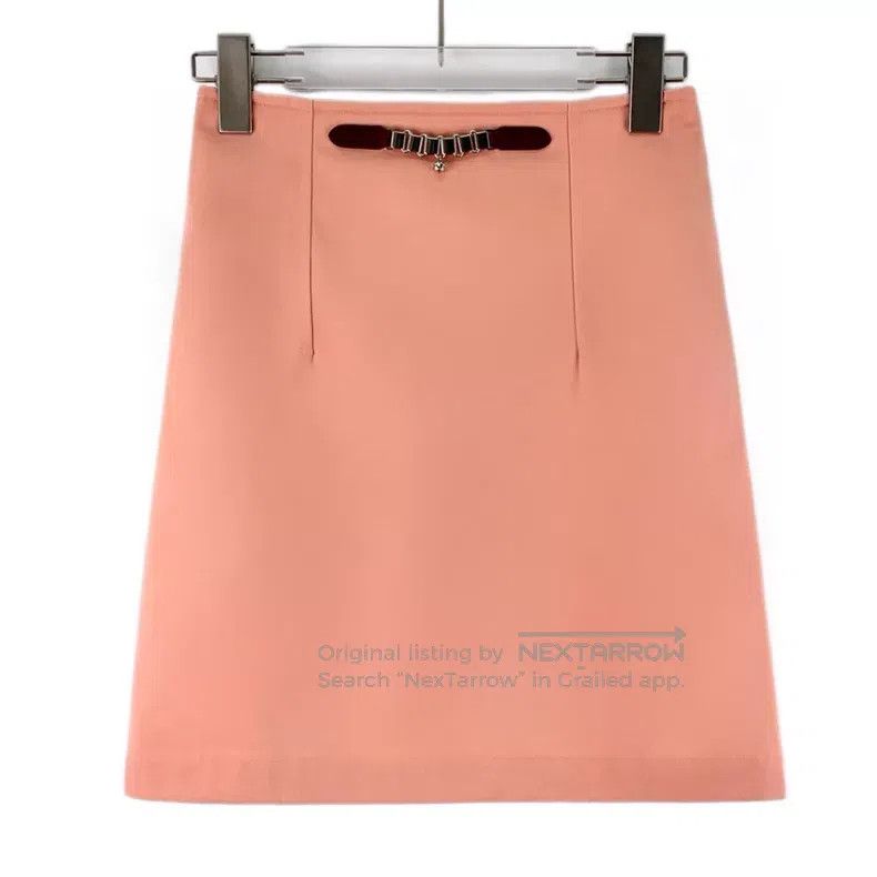Hermes Hermes Orange Pink Bell Chain Decorated Cotton Casual Skir Size 24" / US 00 / IT 34 - 1 Thumbnail