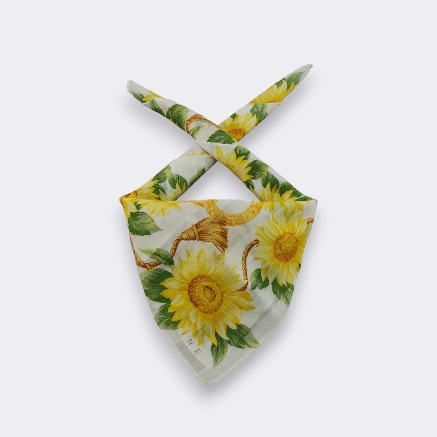 Celine Vintage Celine Sunflower & Chain Cotton Handkerchief Size ONE SIZE - 2 Thumbnail