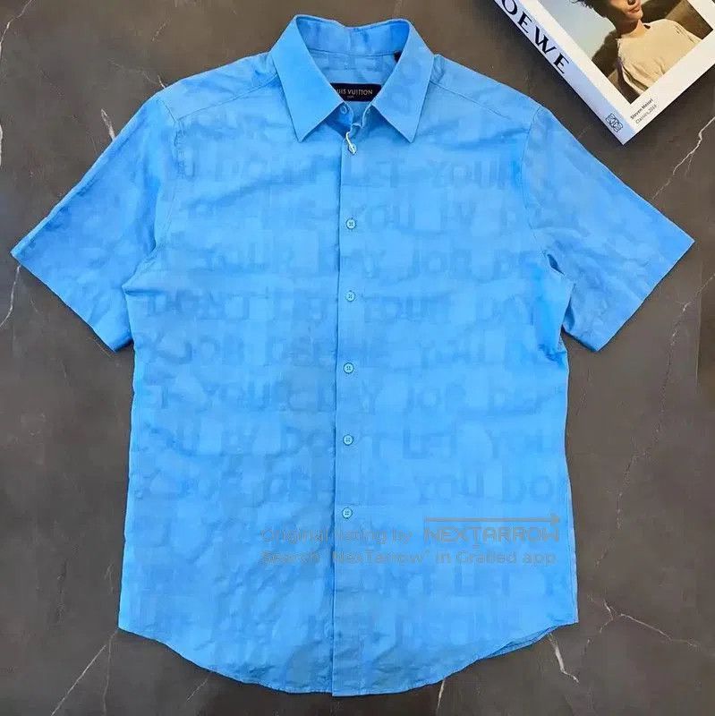 Louis Vuitton Louis Vuitton Summer Lake Blue Short Sleeve Shirt . Size US M / EU 48-50 / 2 - 1 Thumbnail