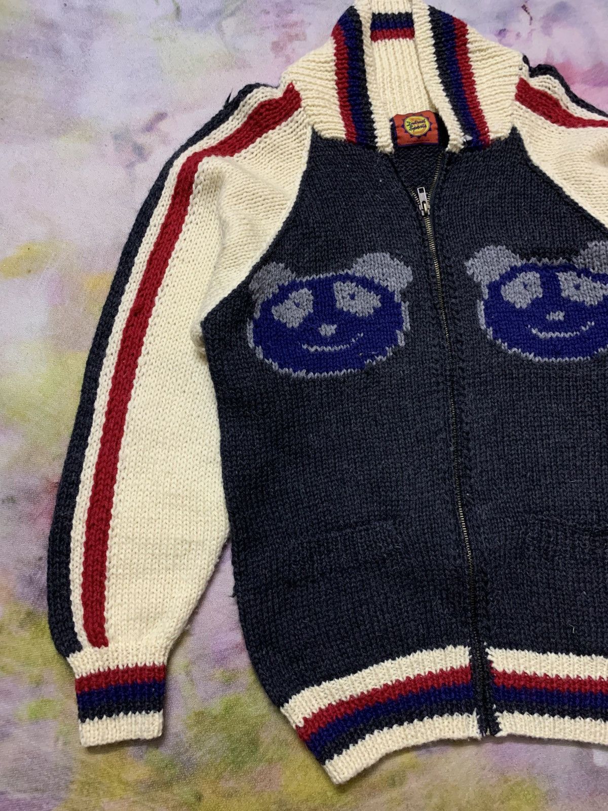 Angel Blue 2000’s Detroit Sports Cowichan Panda Knitted Hysteric Size US S / EU 44-46 / 1 - 3 Thumbnail