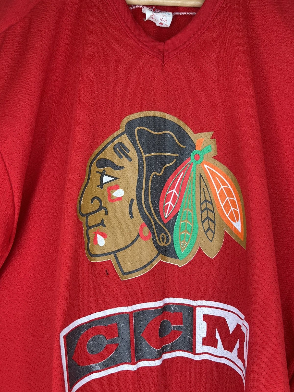 Ccm Vintage 90s CCM Chicago Blackhawks Jersey Size US XL / EU 56 / 4 - 3 Thumbnail