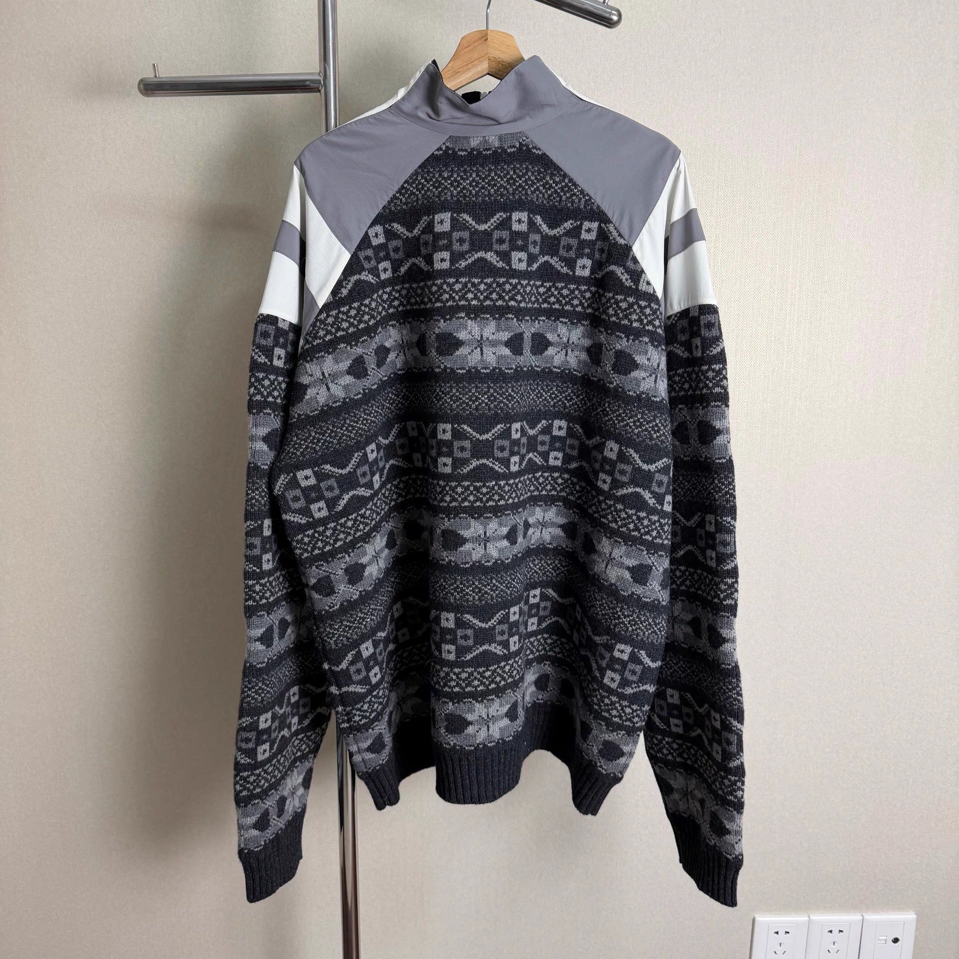 Balenciaga Balenciaga Intarsia Colorblock Zip Sweater Men's Black Size US M / EU 48-50 / 2 - 2 Thumbnail