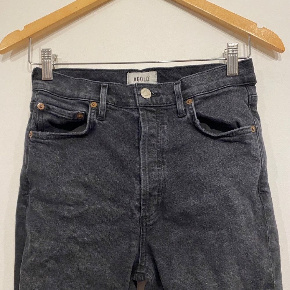 Agolde AGOLDE Nico Slim Leg Distressed Jeans in Black Size 27" / US 4 / IT 40 - 6 Thumbnail