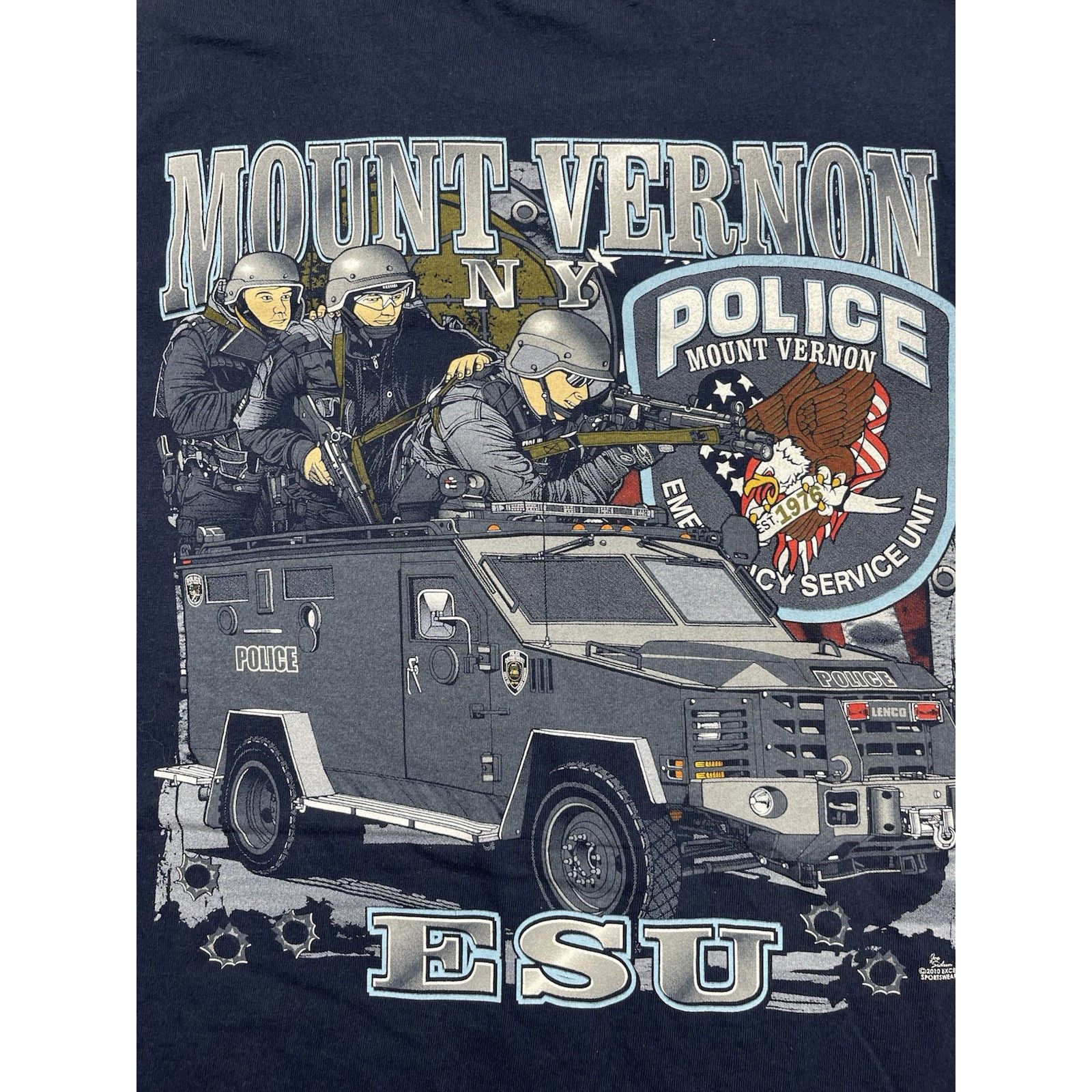 Other Mount Vernon NY Police ESU Lenco BearCat T-Shirt XL 1976 Tac Size US XL / EU 56 / 4 - 6 Thumbnail