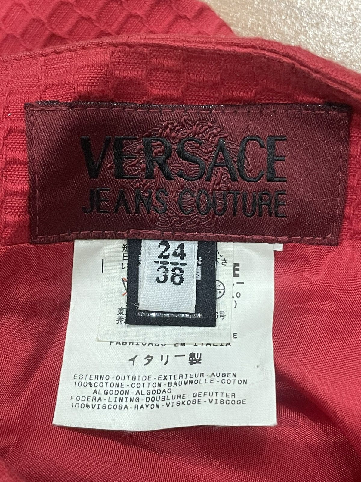 Versace Versace Red Mini Skirt Size 23" - 7 Thumbnail