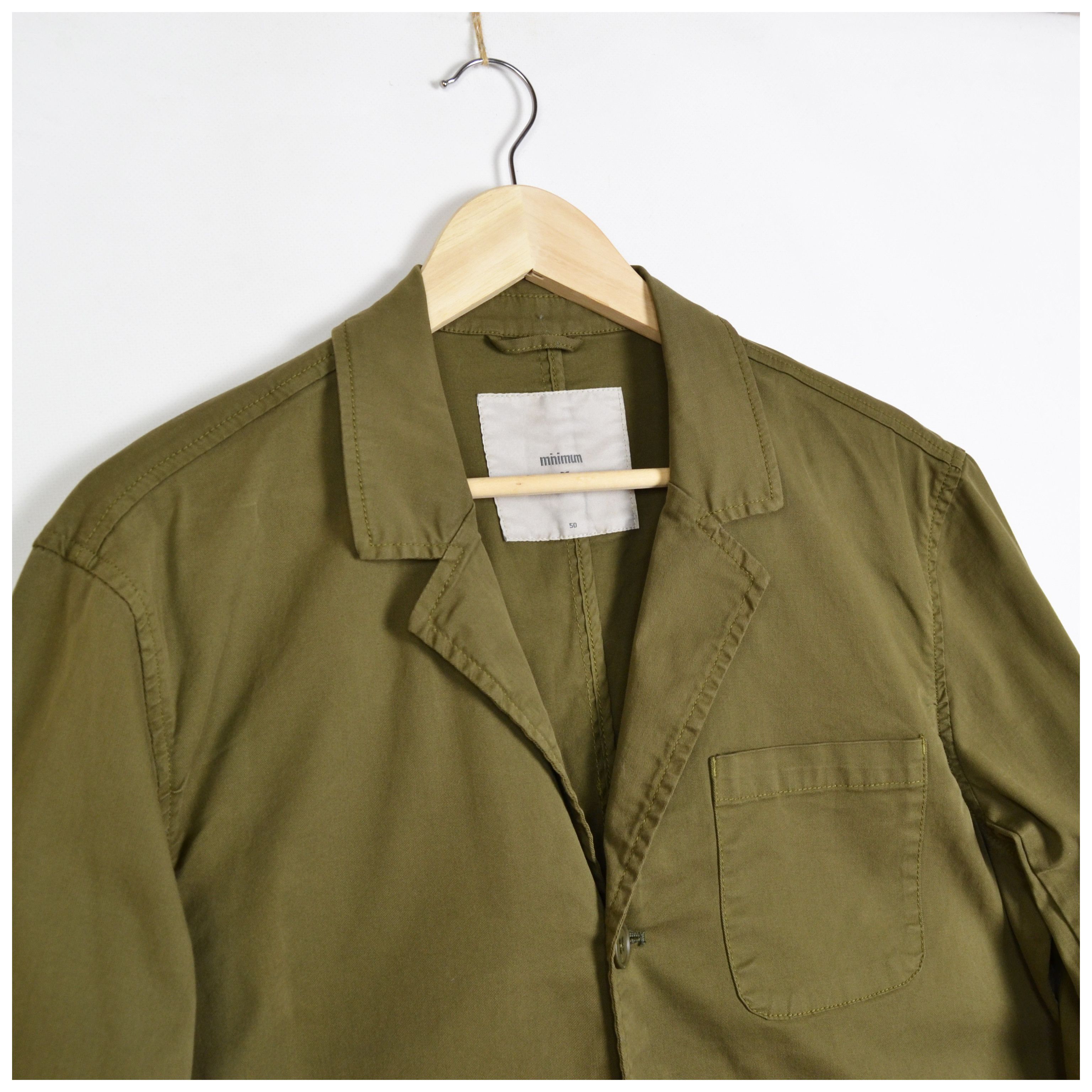 Minimum MINIMUM Khaki Buttoned Cotton Work Blazer Jacket Size 50/M Size US M / EU 48-50 / 2 - 2 Thumbnail