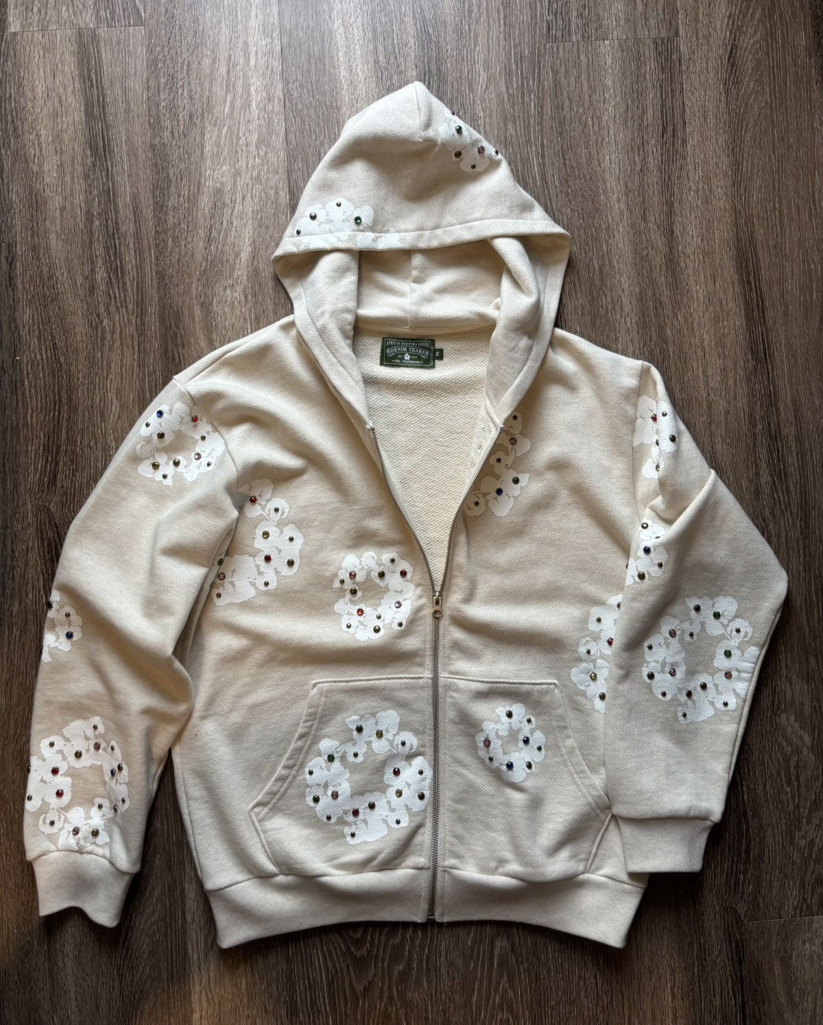 大人気★【Denim Tears】Cotton Wreath Zip Hoodie Denim Tears: Men's Cotton Wreath Zip Hoodie (Blue) | DSMNY E