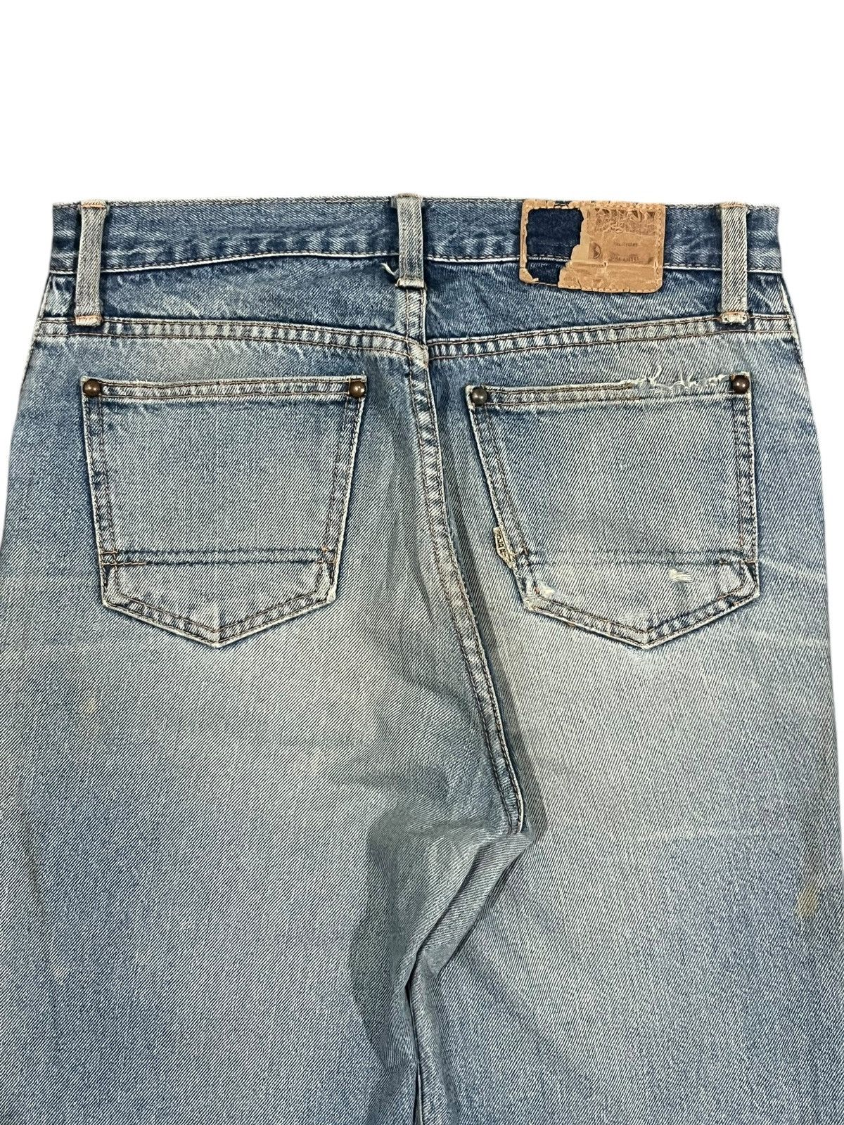 Edwin Vintage Japanese Brand Blue Washed Distressed Wide Leg Jeans Size US 30 / EU 46 - 4 Thumbnail