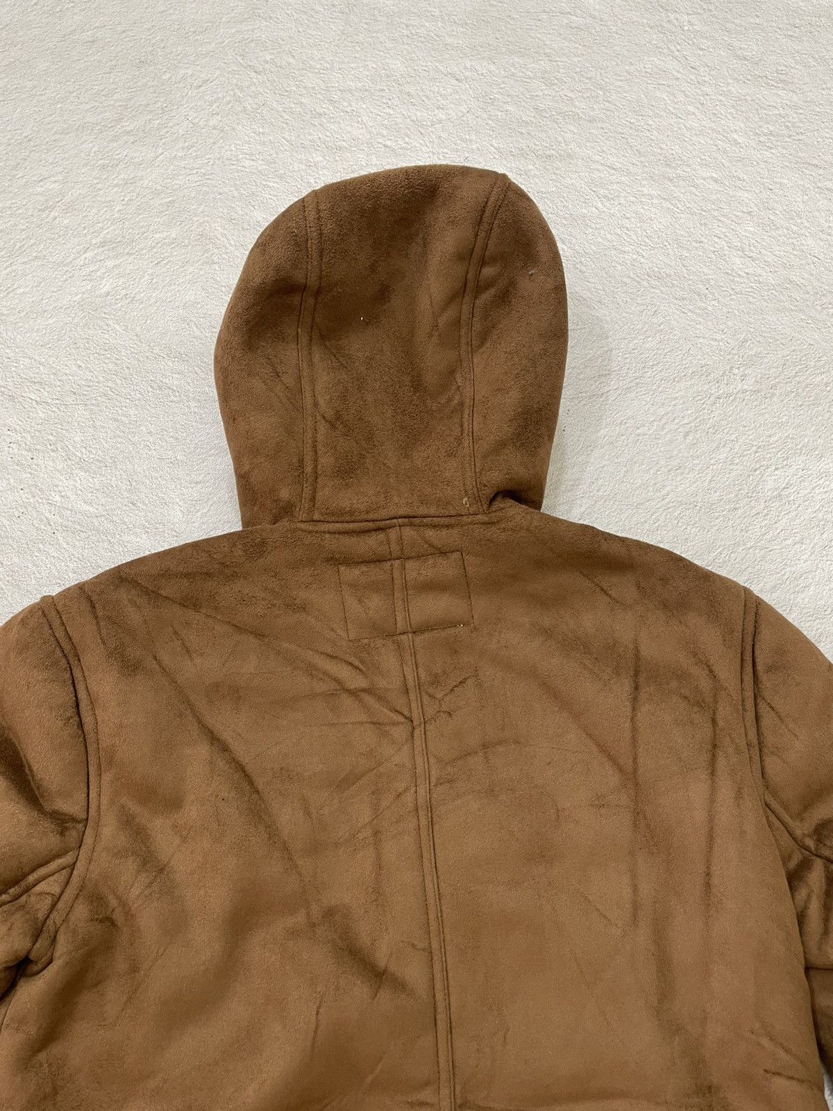 Le Grande Bleu (L.G.B.) 2000s Japan Shearling Hooded Suede Leather Jacket Brown Y2K Size US M / EU 48-50 / 2 - 8 Thumbnail