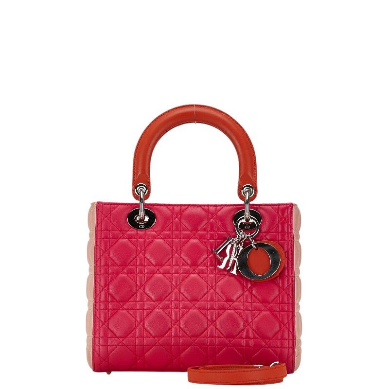 Dior Dior Dior Lady Dior Cannage Leather Handbag Leather Handbag in Very Good Condition Size ONE SIZE - 1 Thumbnail