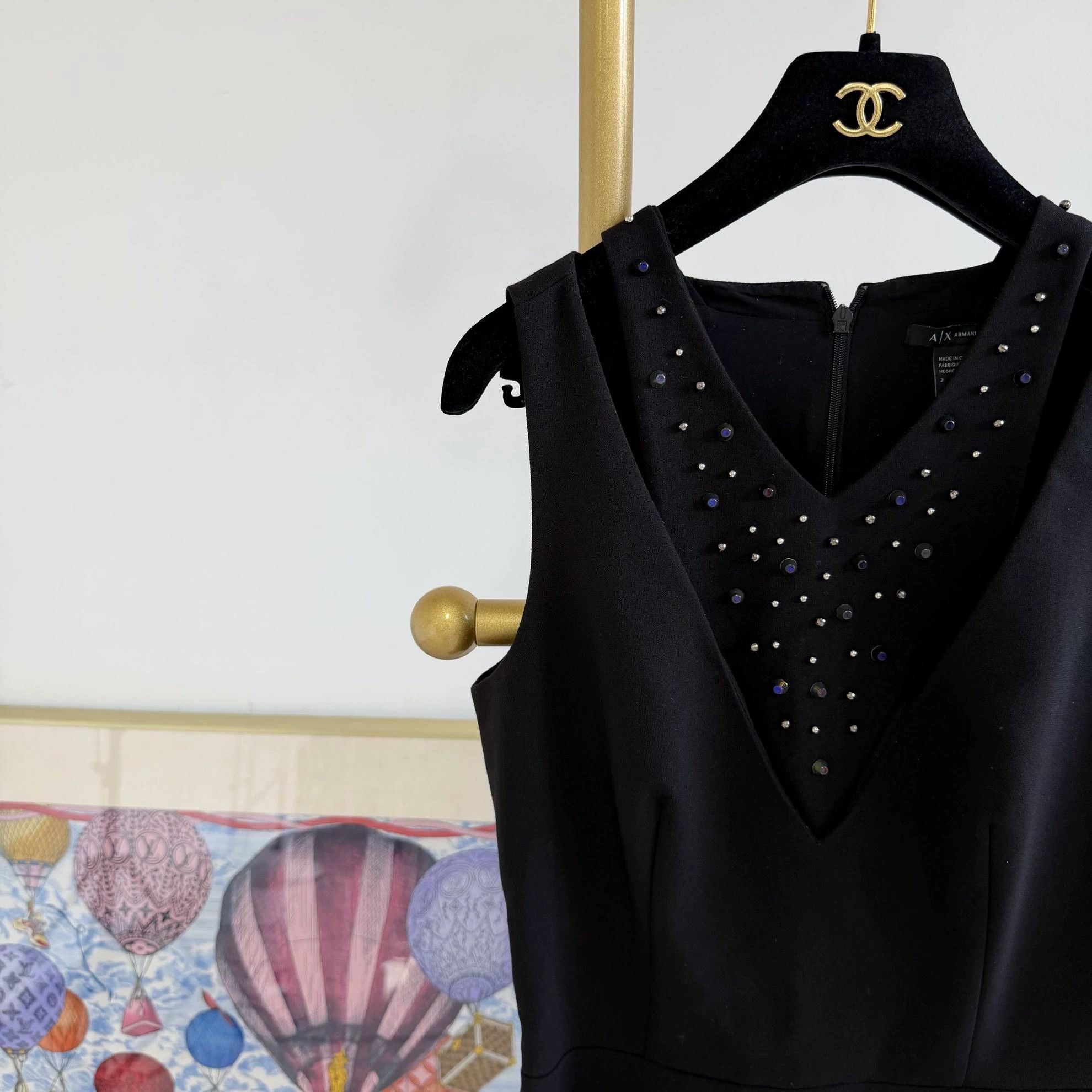Armani Exchange A/X Black Sleeveless Dress Women's Size 2 Size XS / US 0-2 / IT 36-38 - 3 Thumbnail