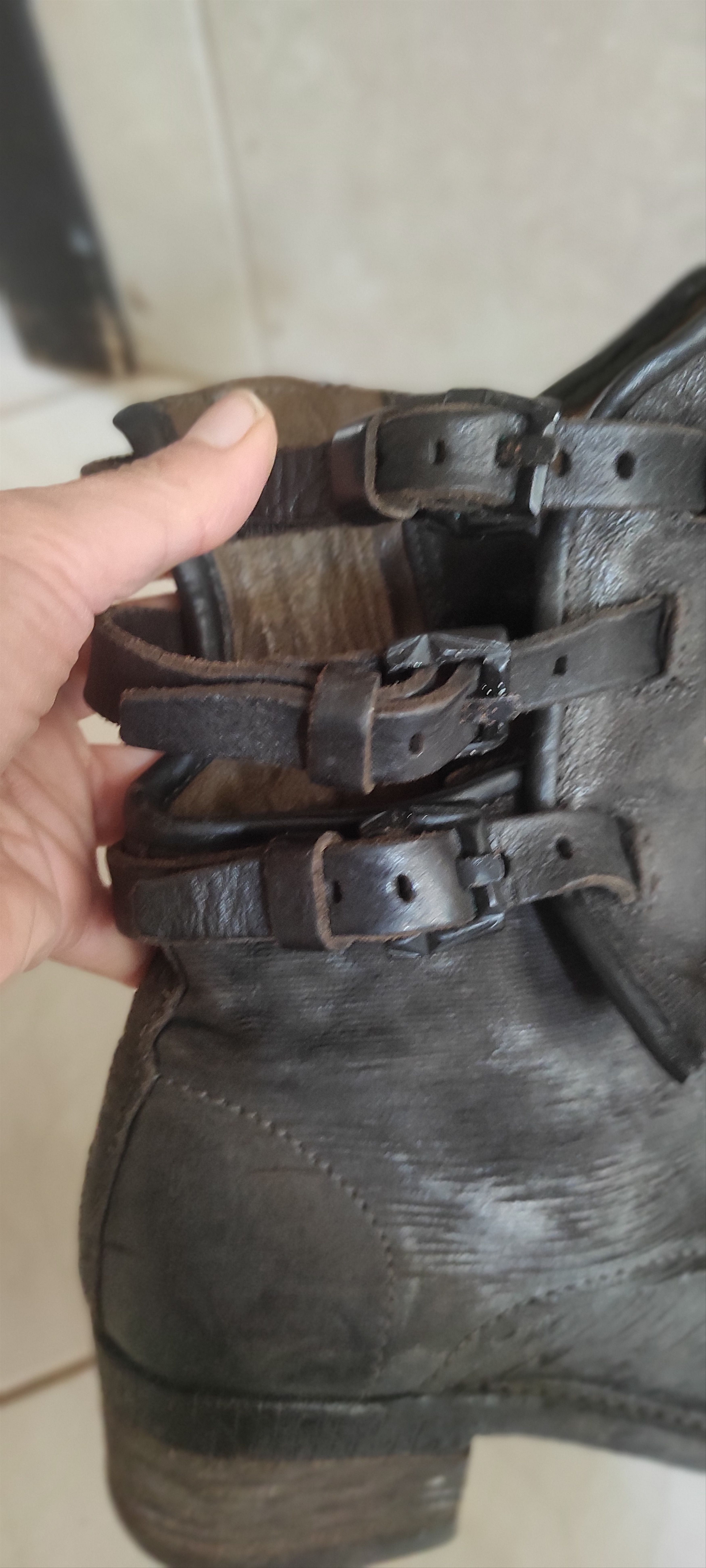 A.S.98 A.S.98 VTG Airstep Ankle Biker Boots Leather Zip Buckle Size US 9 / IT 39 - 11 Thumbnail