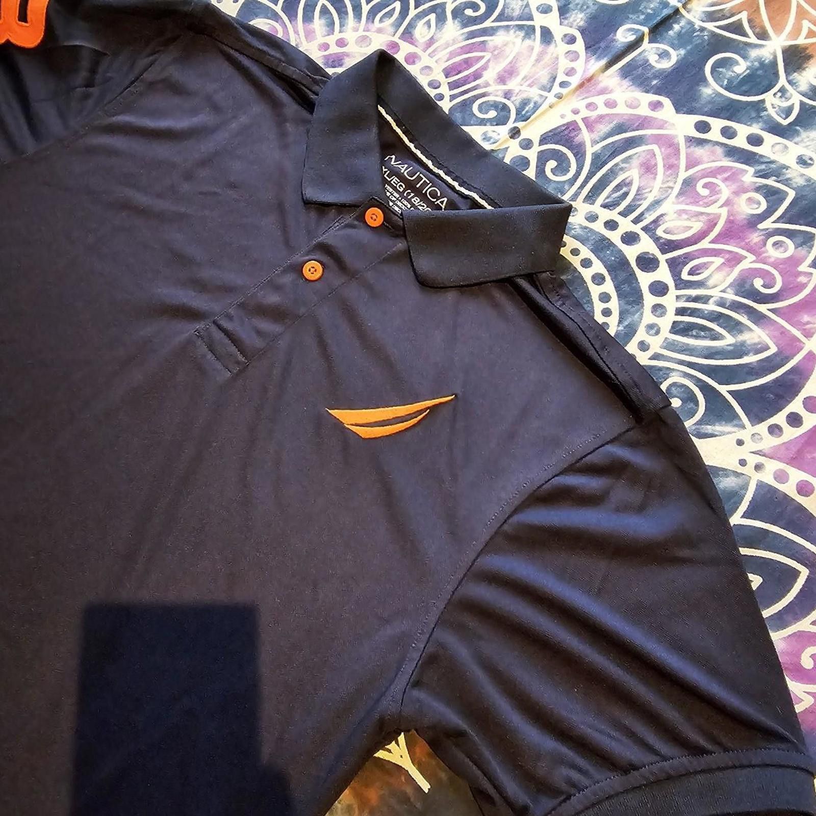 Nautica Nautica Kid's Orange and Navy XL Polo-shirt Size US XL / EU 56 / 4 - 4 Thumbnail
