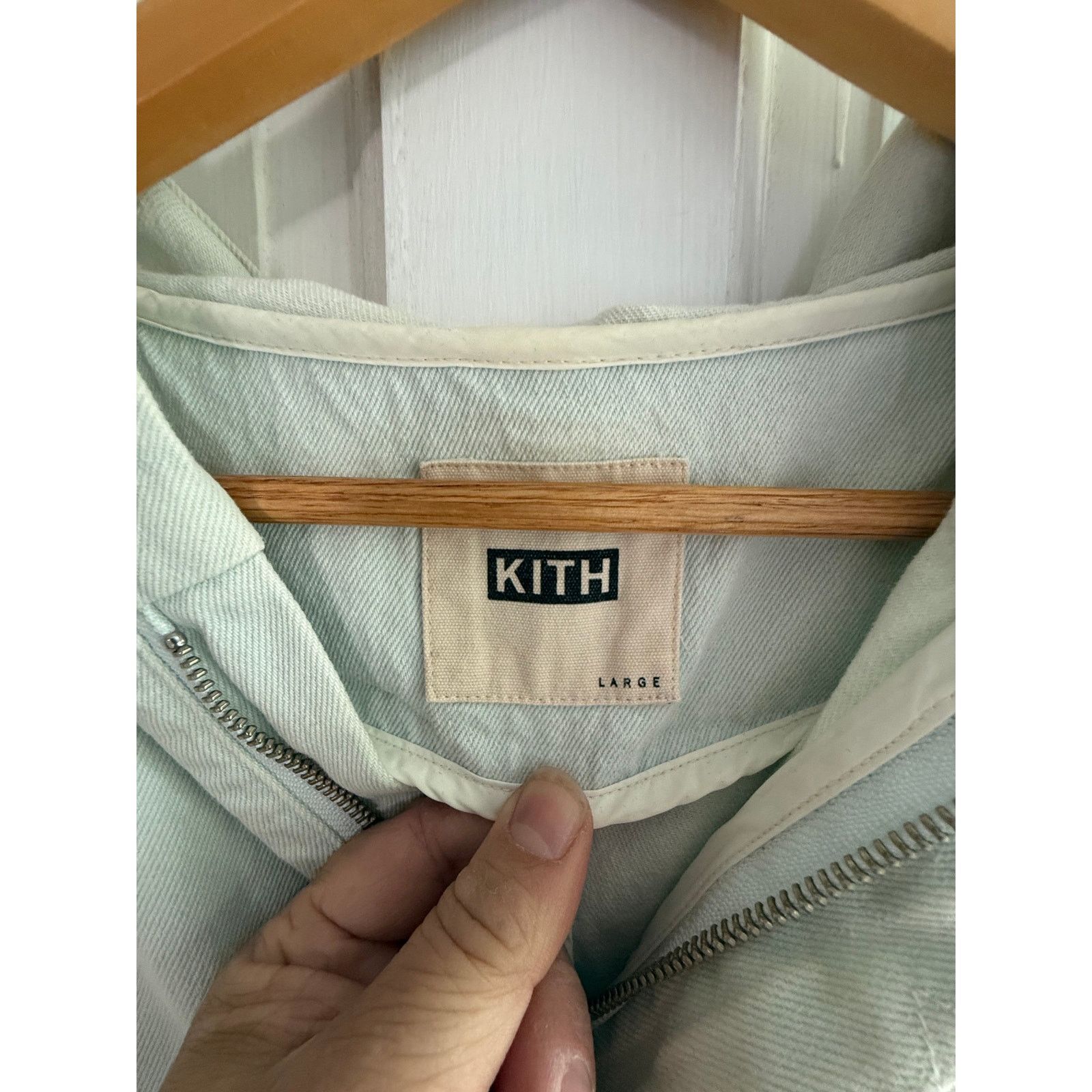 Kith Kith Denim Hooded Anorak Jacket Mint Light Wash Size Large Size US L / EU 52-54 / 3 - 3 Thumbnail