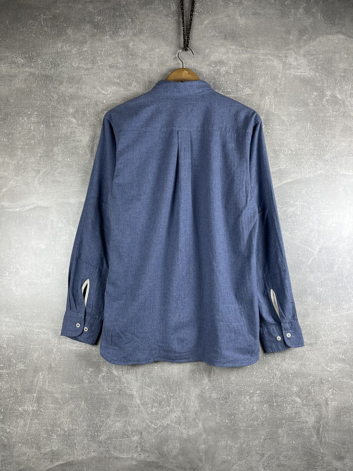 Universal Works Universal Works Button-Down Brushed Herringbone Shirt Blue Size US M / EU 48-50 / 2 - 7 Thumbnail