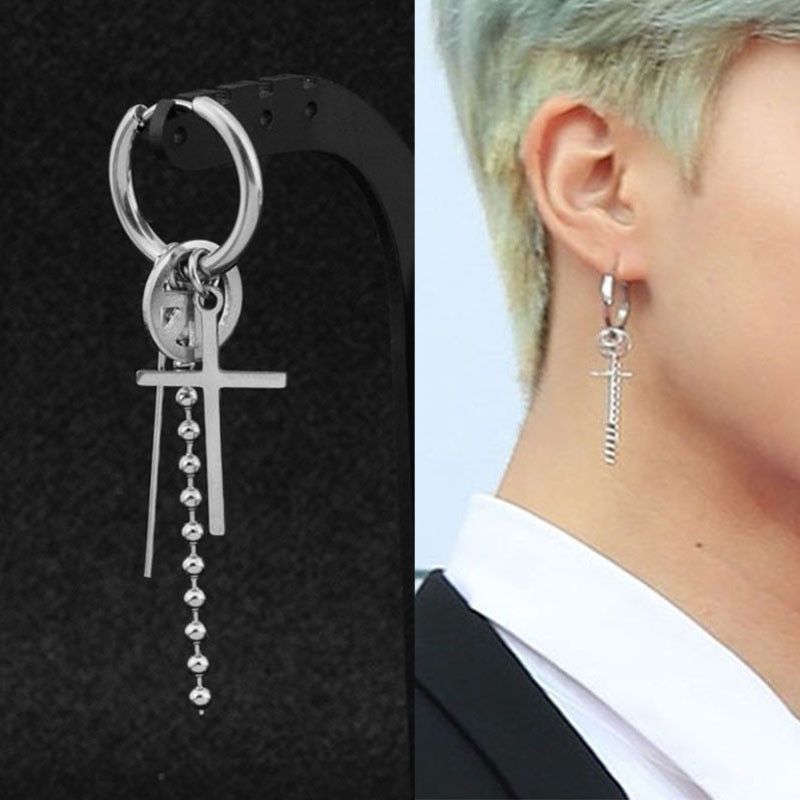 Jewelry × Sterling Silver Cross Vibe Earrings One Pairs Chrome Jewelry Size ONE SIZE - 6 Thumbnail