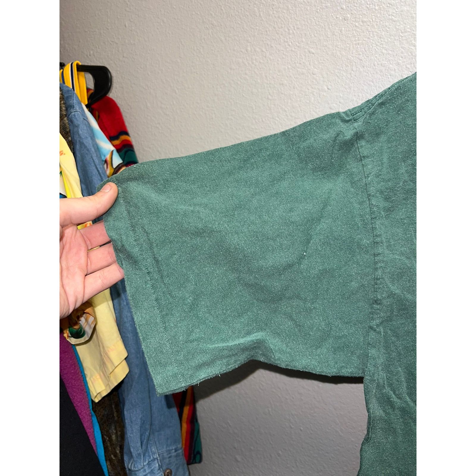 Vintage 90s Vintage Green Blank USA Made Short Sleeve Shirt 1990s L Size US L / EU 52-54 / 3 - 4 Thumbnail