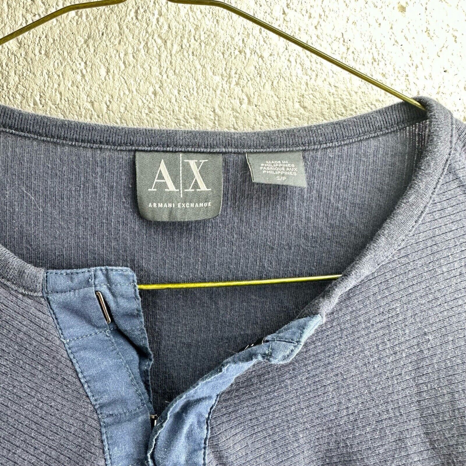 Armani Exchange Armani Exchange A/X Men's Pullover Stretch Knit Top S Blue Size US S / EU 44-46 / 1 - 6 Thumbnail