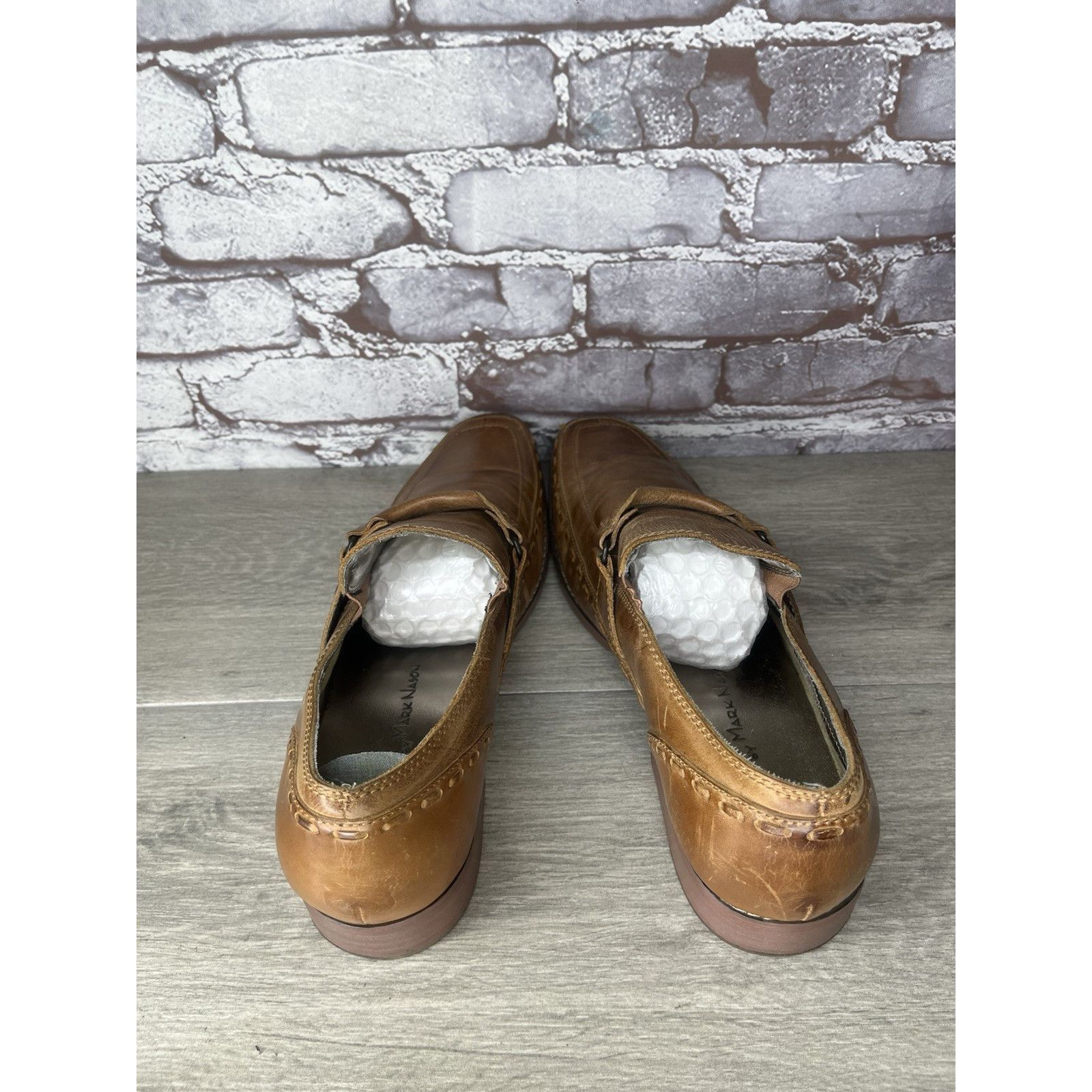 Mark Nason Lounge Mark Nason Brown Leather Square Toe Loafers Dress Sho Size US 11 / EU 44 - 6 Thumbnail