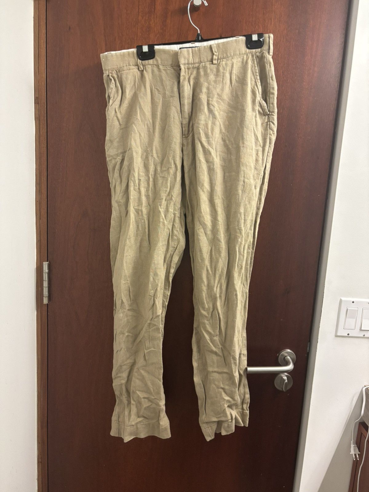 Polo Ralph Lauren 34x32 beige 100% linen trouser Size US 34 / EU 50 - 1 Thumbnail