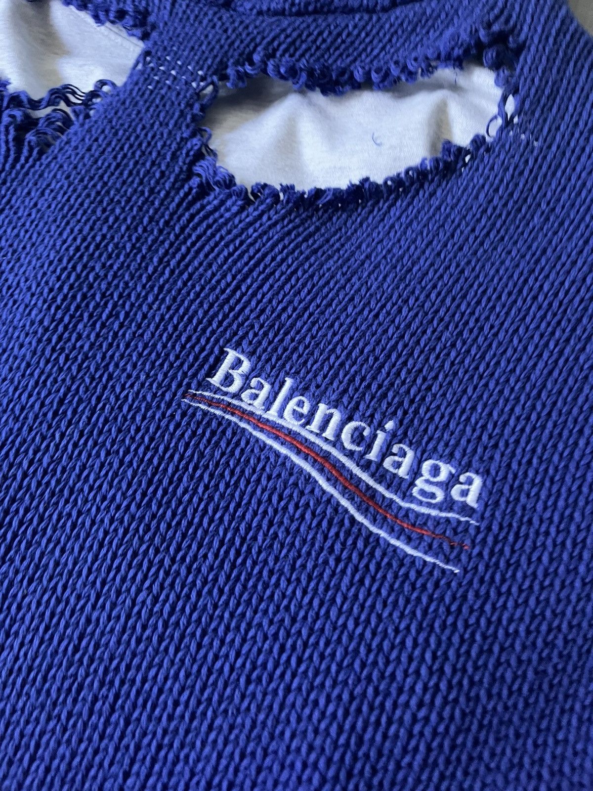 Balenciaga Balenciaga F/W 21 Political Campaign distressed sweater Size US S / EU 44-46 / 1 - 7 Thumbnail