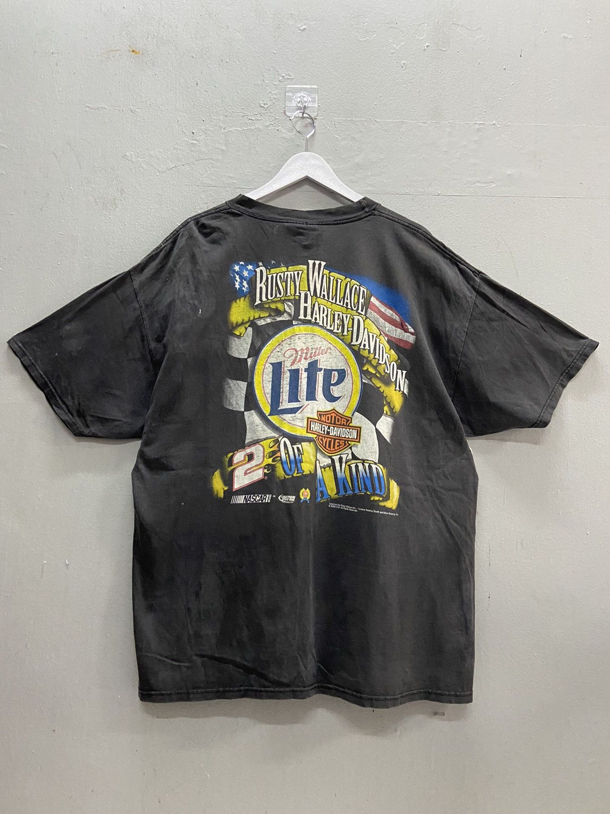 Chase Authentics VINTAGE RUSTY WALLACE HARLEY DAVIDSON 00’s NASCAR TEE SHIRT Size US XL / EU 56 / 4 - 2 Thumbnail