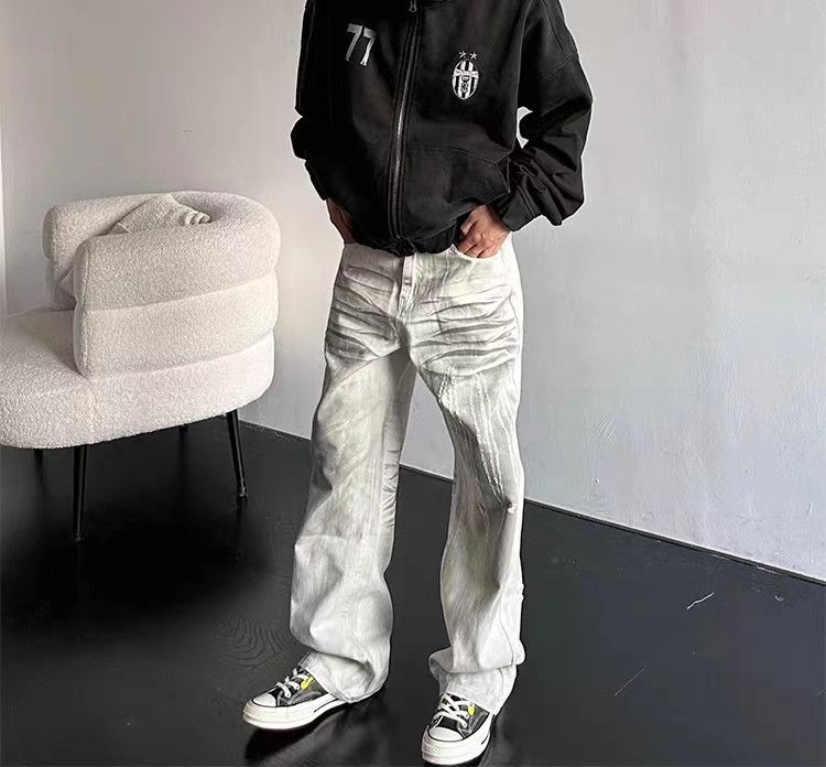 Japanese Brand × Vintage Vintage Street Washed Dirty Dye Design White Jeans Size US 30 / EU 46 - 4 Thumbnail