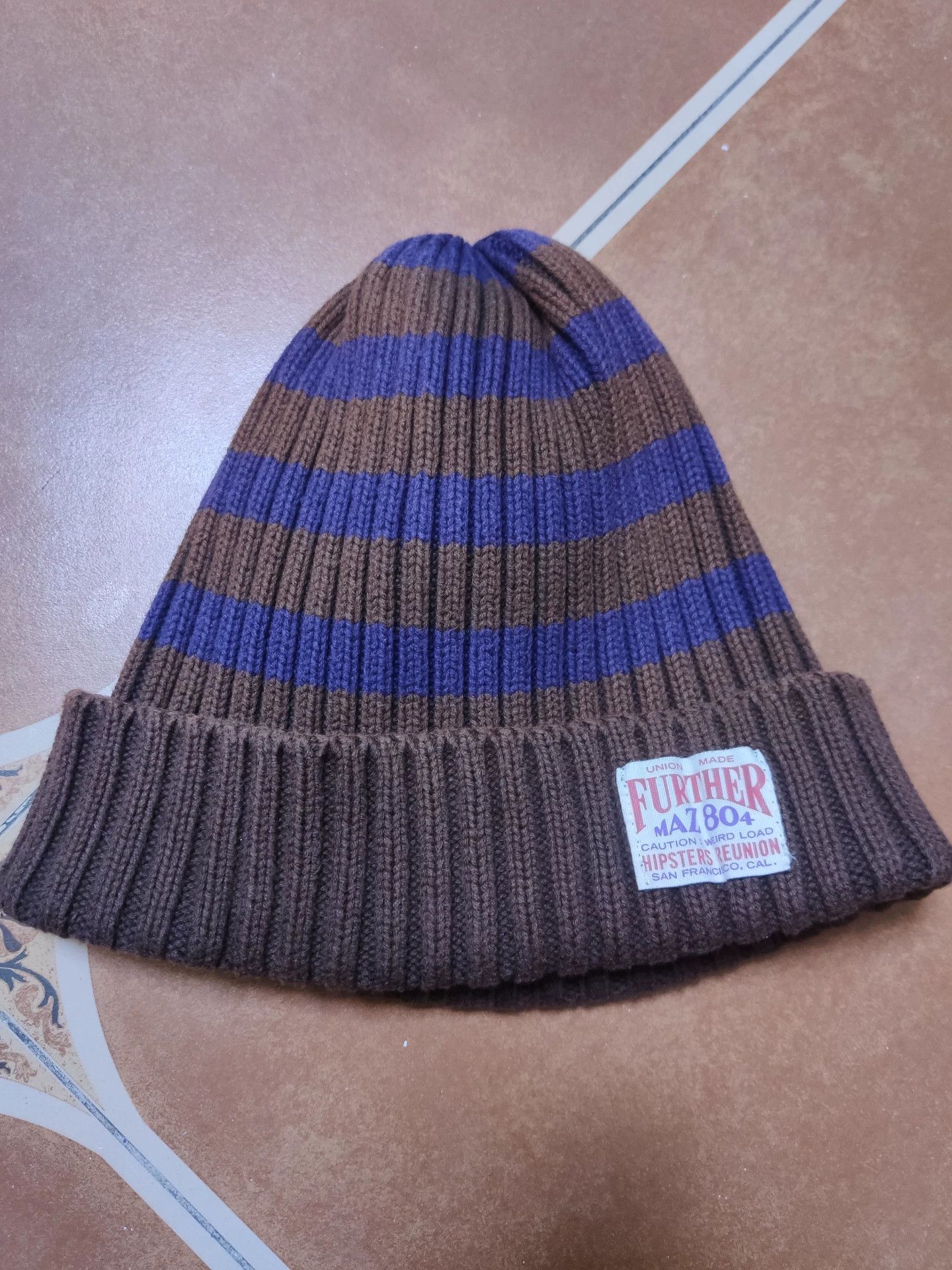 Freewheelers Striped Knit Beanie Hat for All Size ONE SIZE - 1 Thumbnail
