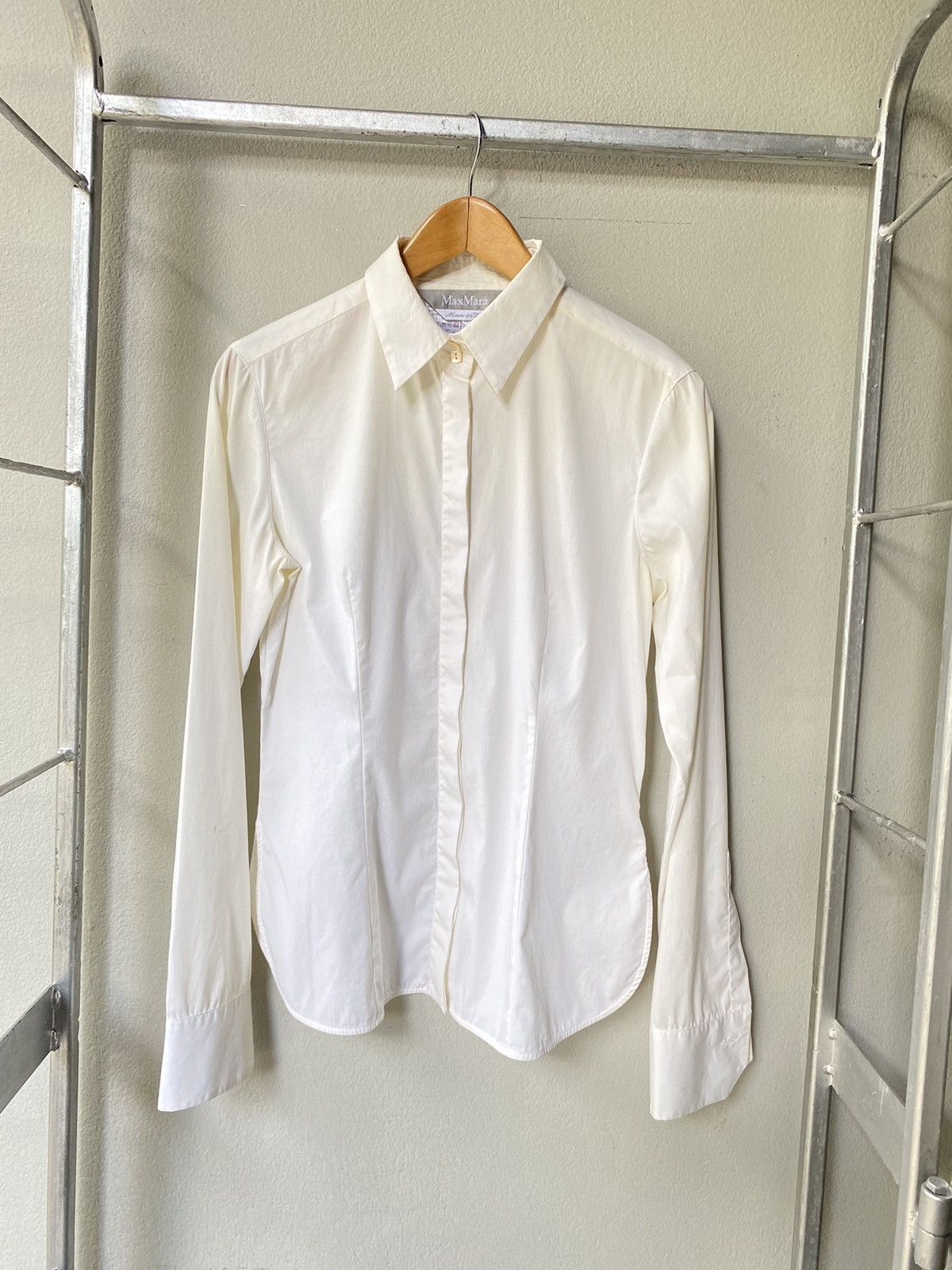 Max Mara Maxmara off white shirt Size XXS / US 00 / IT 34 - 14 Thumbnail