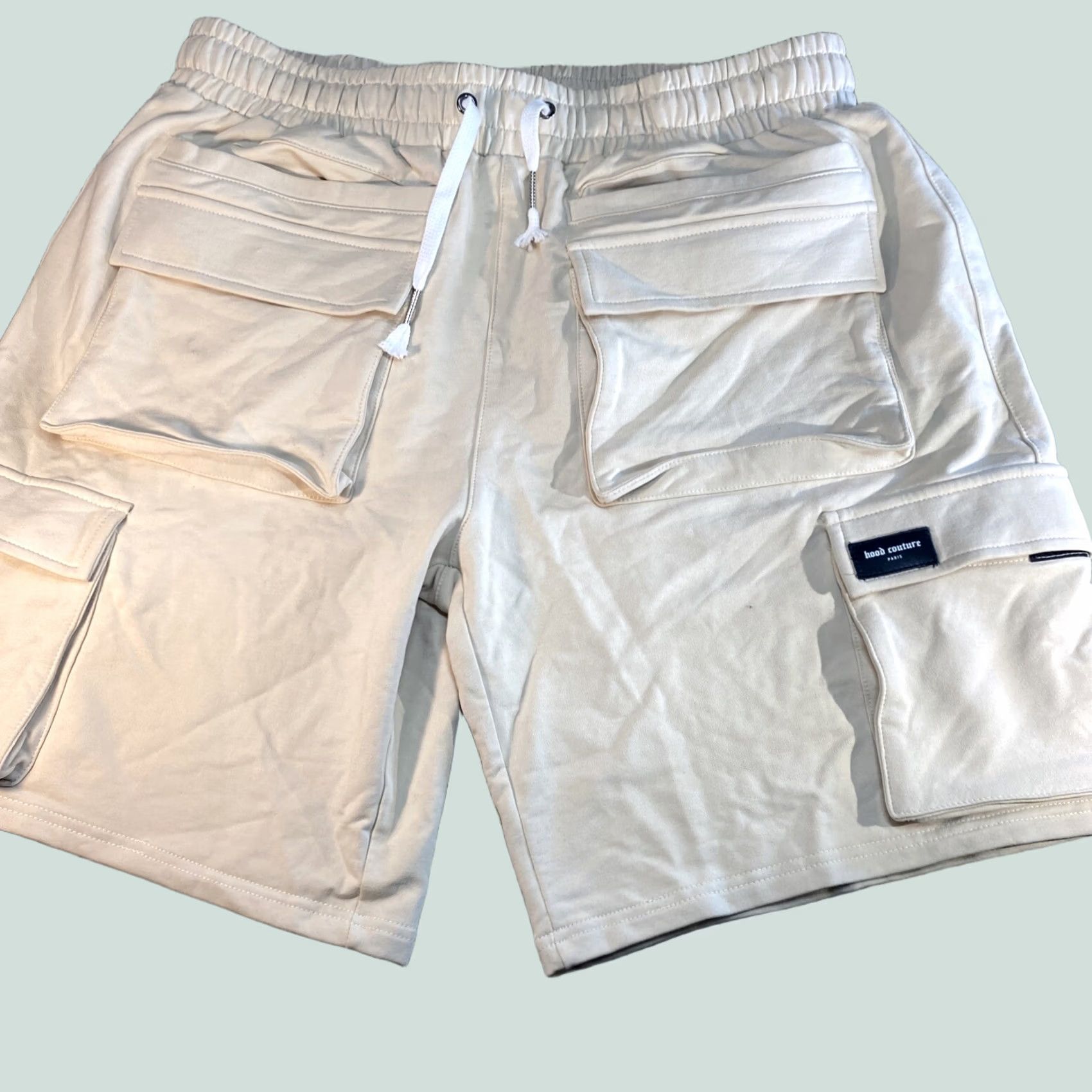 Vintage VINTAGE? (No) — Men Hood Couture UTILITY CARGO SHORTS V1 XL Ivory Men’s XL CARGO Shorts Size US 36 / EU 52 - 1 Thumbnail