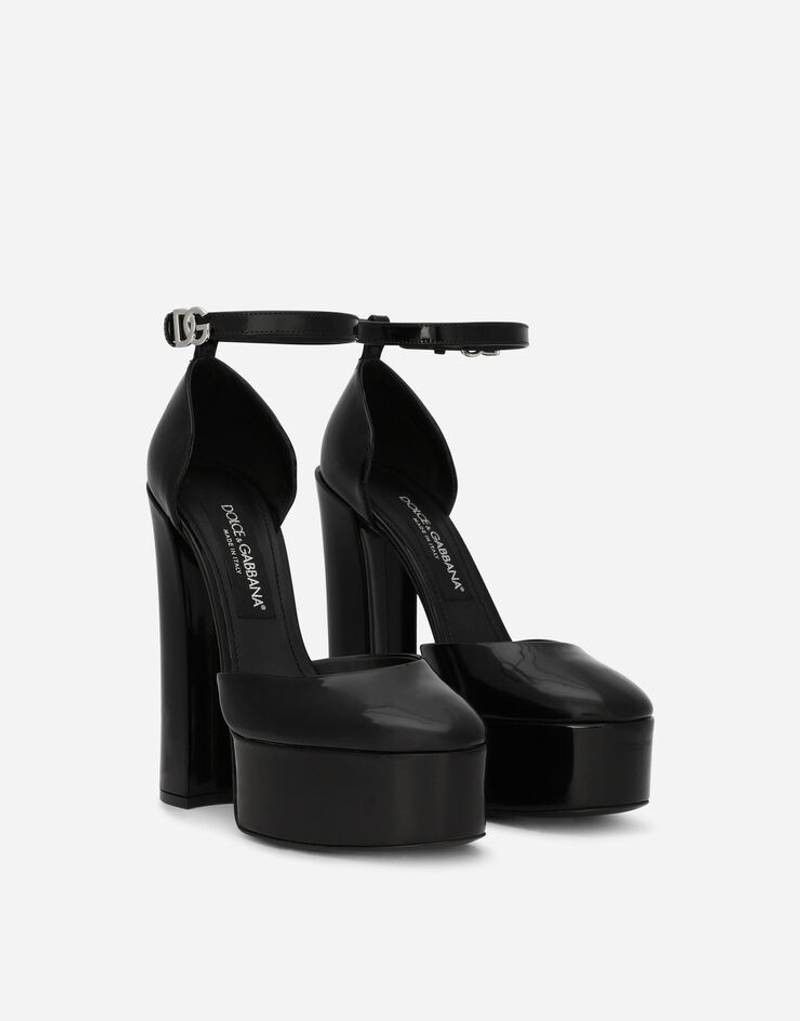 Dolce & Gabbana os11x0326 Polished Calfskin Platforms in Black Size US 7 / IT 37 - 2 Thumbnail