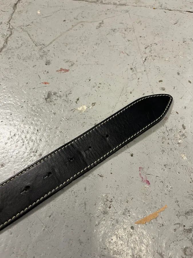 Designer × Dolce & Gabbana × Vintage Dolce & Gabbana Gold Buckle Black Leather Belt Size ONE SIZE - 7 Thumbnail