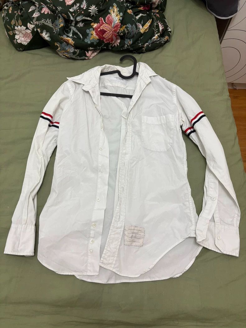 THOM BROWNE White Button-Up Shirt - dmc