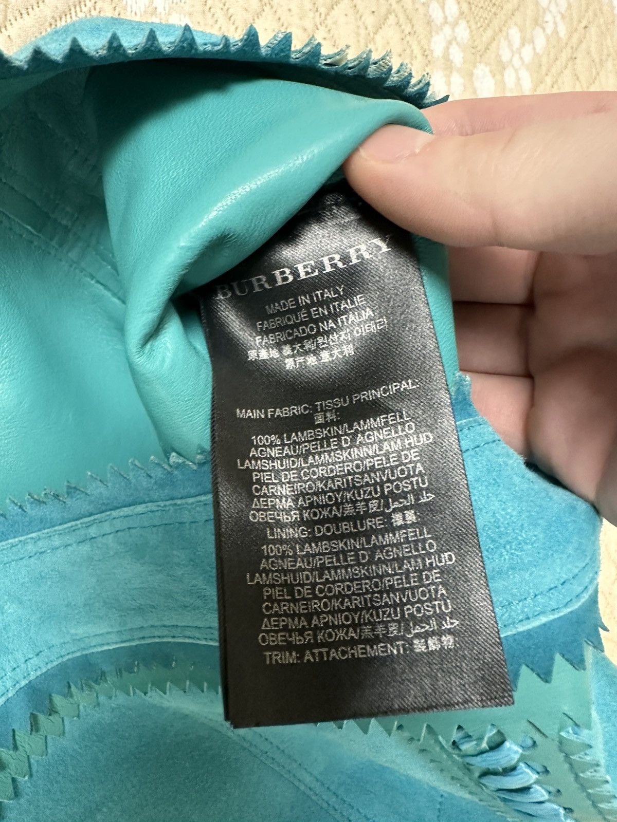 Burberry Prorsum 🔥 Burberry Prorsum Suede Lambskin Leather Pencil Skirt Blue Size 28" / US 6 / IT 42 - 3 Thumbnail