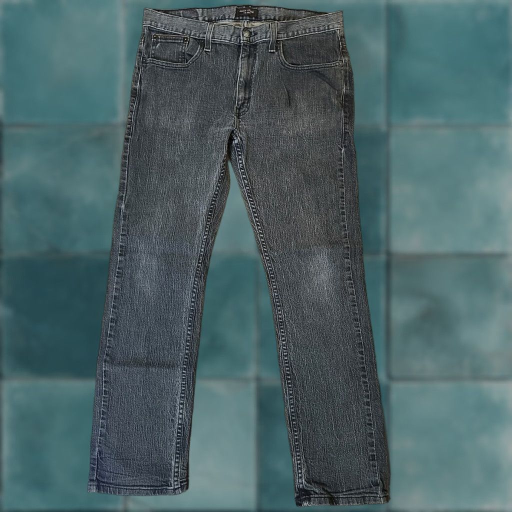 Denime Adam Levine The Dean Jeans Mens Black Gray Heathered Denim Straight 34X32 Regular City College Mens Jeans Size US 34 / EU 50 - 1 Thumbnail