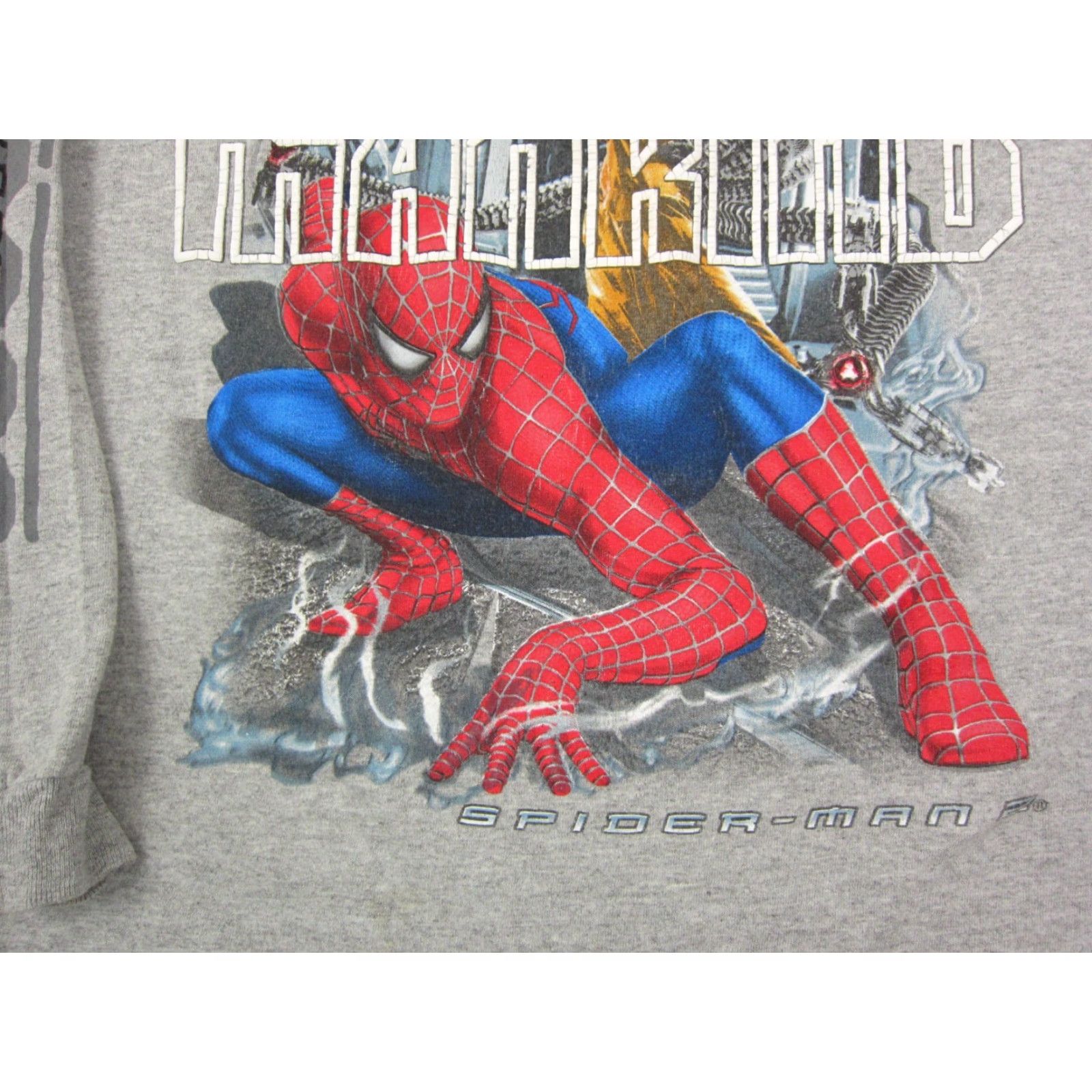 Vintage Spiderman Vintage Shirt Mens XL Gray 90s Menace to Mankind Spider-Man Pullover Crew Neck Knit Sweatshirt Size US XL / EU 56 / 4 - 4 Thumbnail