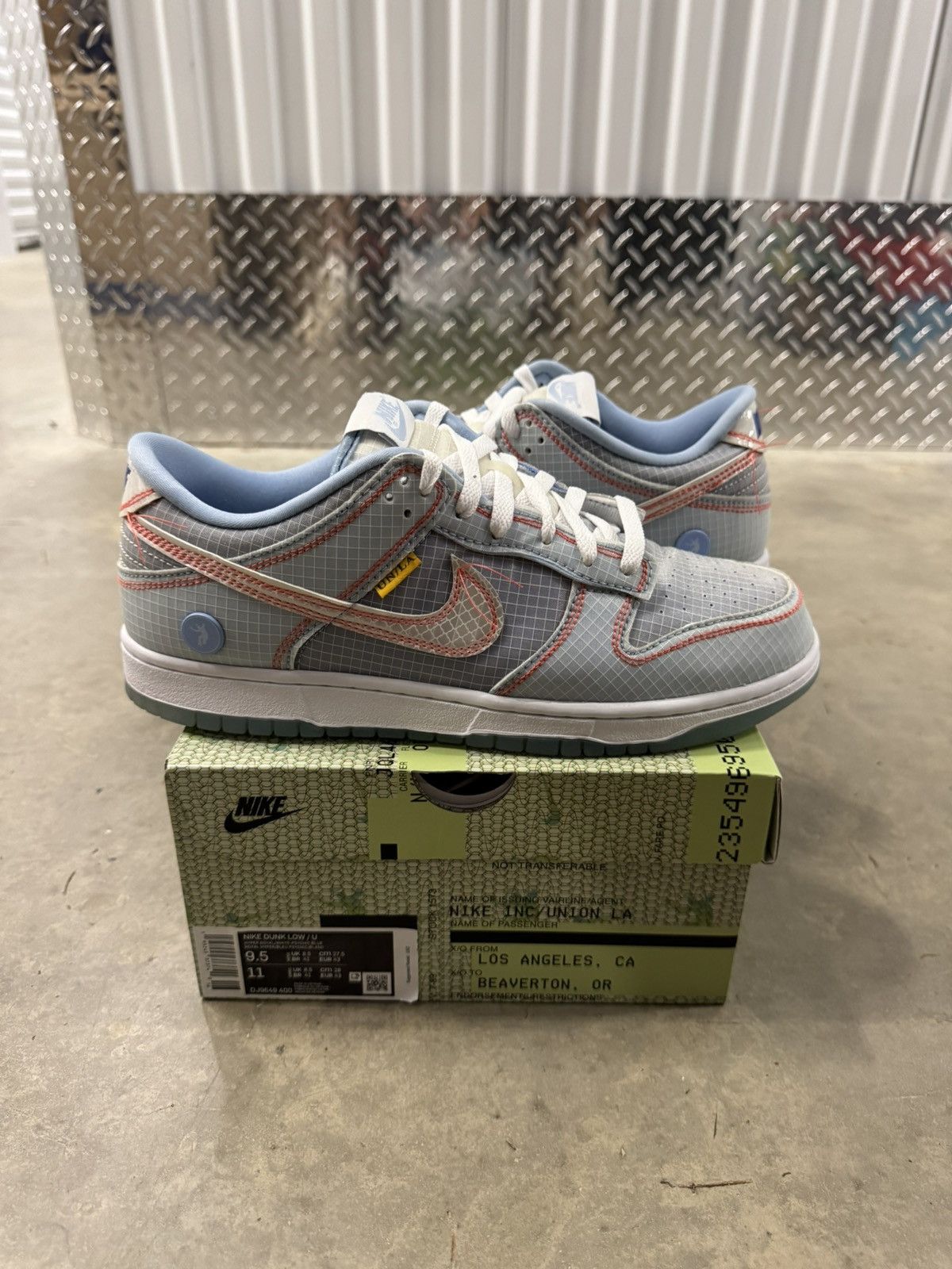 Nike Dunk Low Union LA Passport Pack Argon Size 9.5