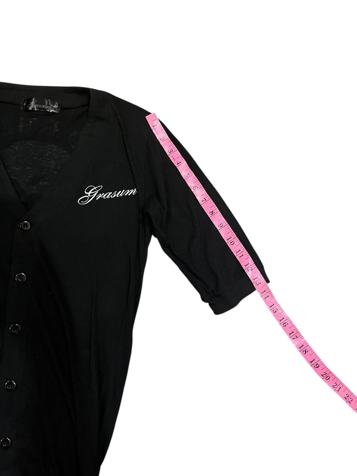 Japanese Brand GRASUM CARDIGAN LONG BUTTON UP PRINT BLACK Size S / US 4 / IT 40 - 14 Thumbnail