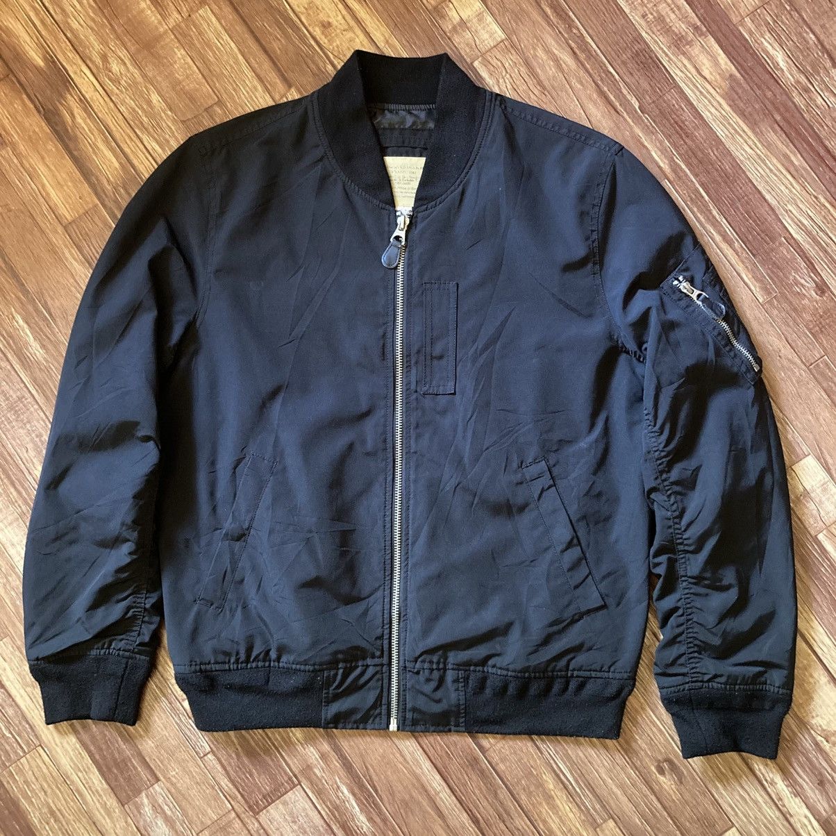 Who A.U. Vintage Style MA-1 Bomber Black Flight Jacket Size US M / EU 48-50 / 2 - 1 Thumbnail