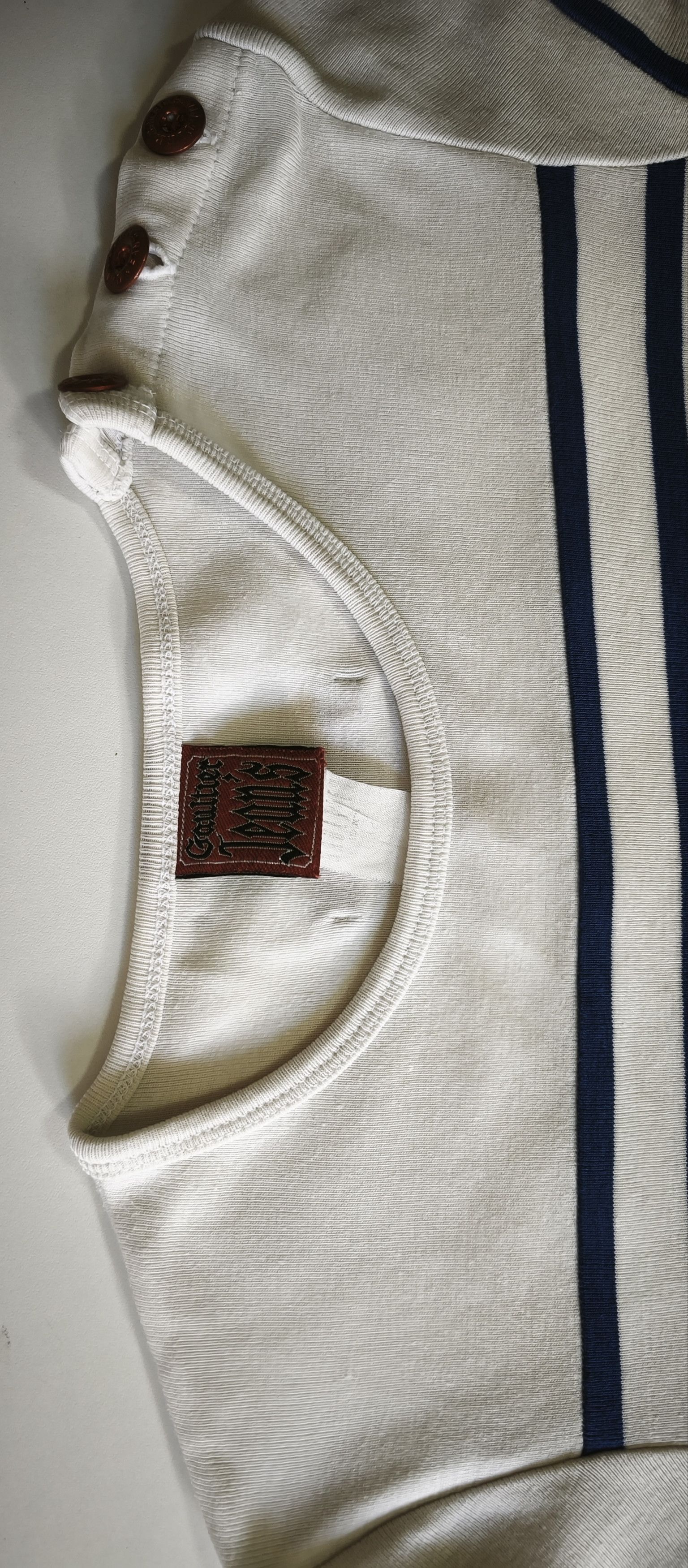 Jean Paul Gaultier 90's - Curved Hem sailor style tshirt GaultierJeans Size S / US 4 / IT 40 - 19 Thumbnail