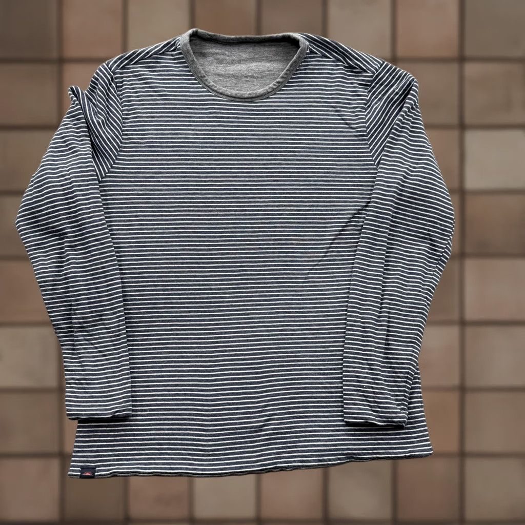 Faherty Faherty Striped Solid Reversible Shirt XL Gray Long Sleeve Crewneck Tee Size US XL / EU 56 / 4 - 1 Thumbnail