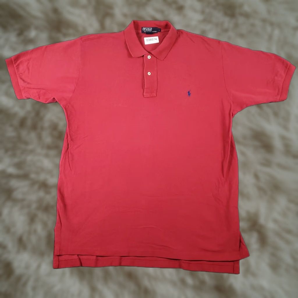 Ralph Lauren VINTAGE Ralph Lauren Polo Shirt Mens Large Red Pony Casual Short Sleeve Shirt Adult Large Red Polo Mens Size US L / EU 52-54 / 3 - 1 Thumbnail