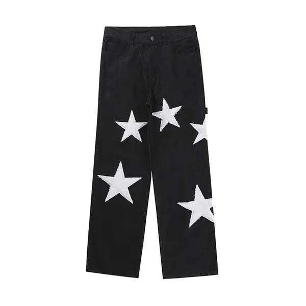 VIBE Retro-style Jeans Ripped Baggy Trousers Star Harajuku style Size US 30 / EU 46 - 3 Thumbnail