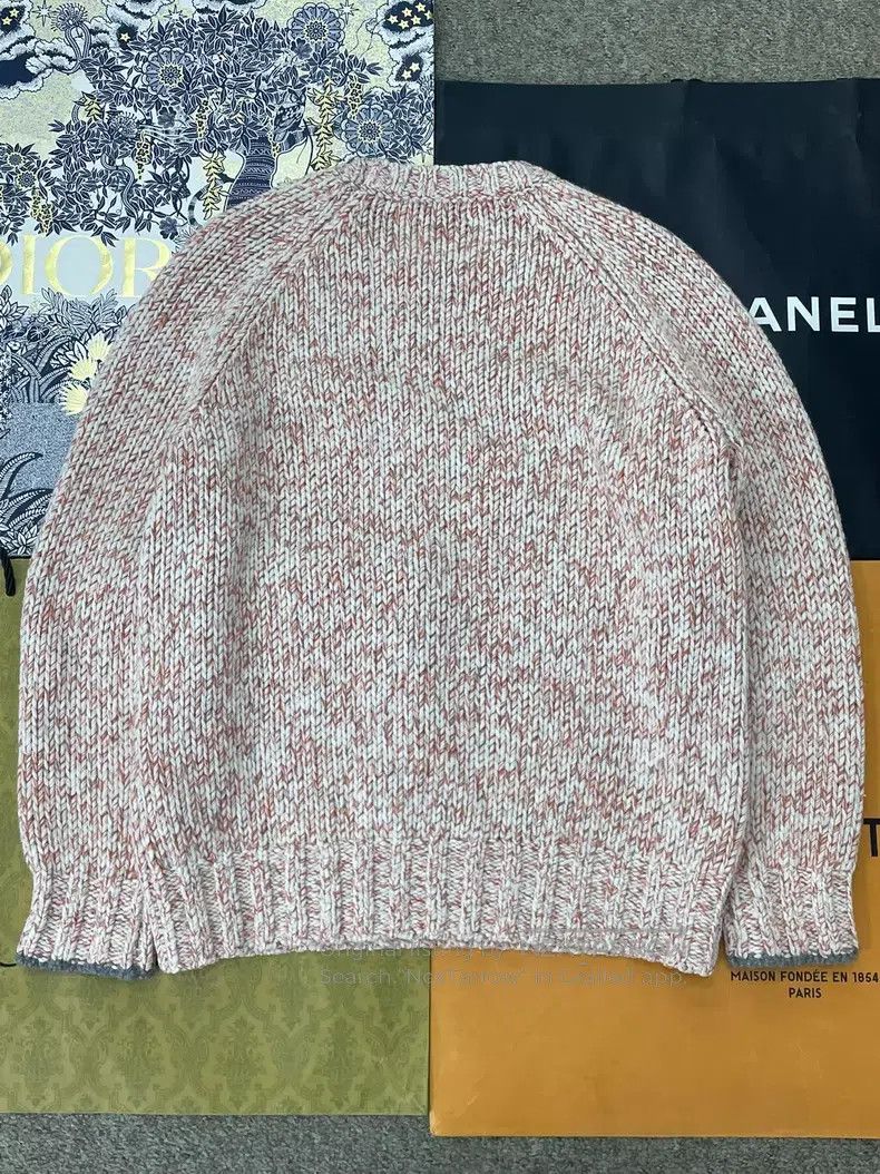 Brunello Cucinelli Brunello Cucinelli Pink and White Cashmere and Wool Sweate Size US M / EU 48-50 / 2 - 2 Thumbnail